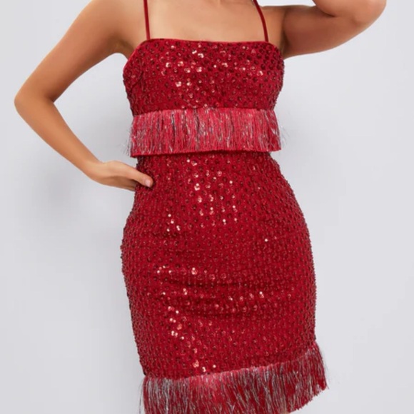 NWT Anthropologie Saylor Caitriona Sequin Fringe Mini Dress size M